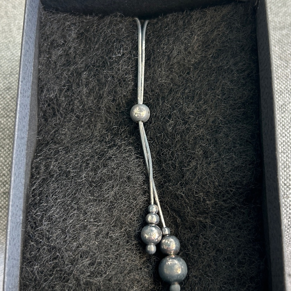 Beaded silver necklace